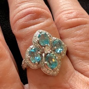 Blue Topaz Sterling Silver Ring